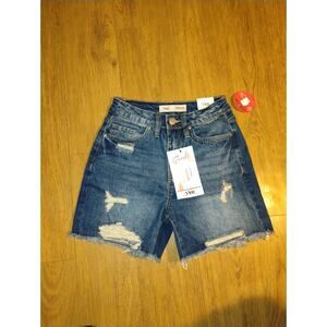 YMI Shorts Womens 1/25 Blue Dream Collection Stretch Distressed Preppy New